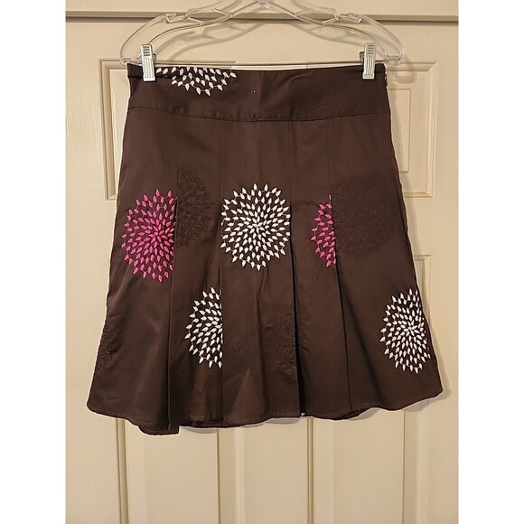 Ann Taylor Dresses & Skirts - Ann Taylor Brown Floral Skirt Womens Size 6 Knee Length Lined Career Office